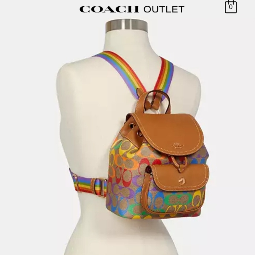 Coach Pennie Backpack 22 In Rainbow - Picture 3 of 8
